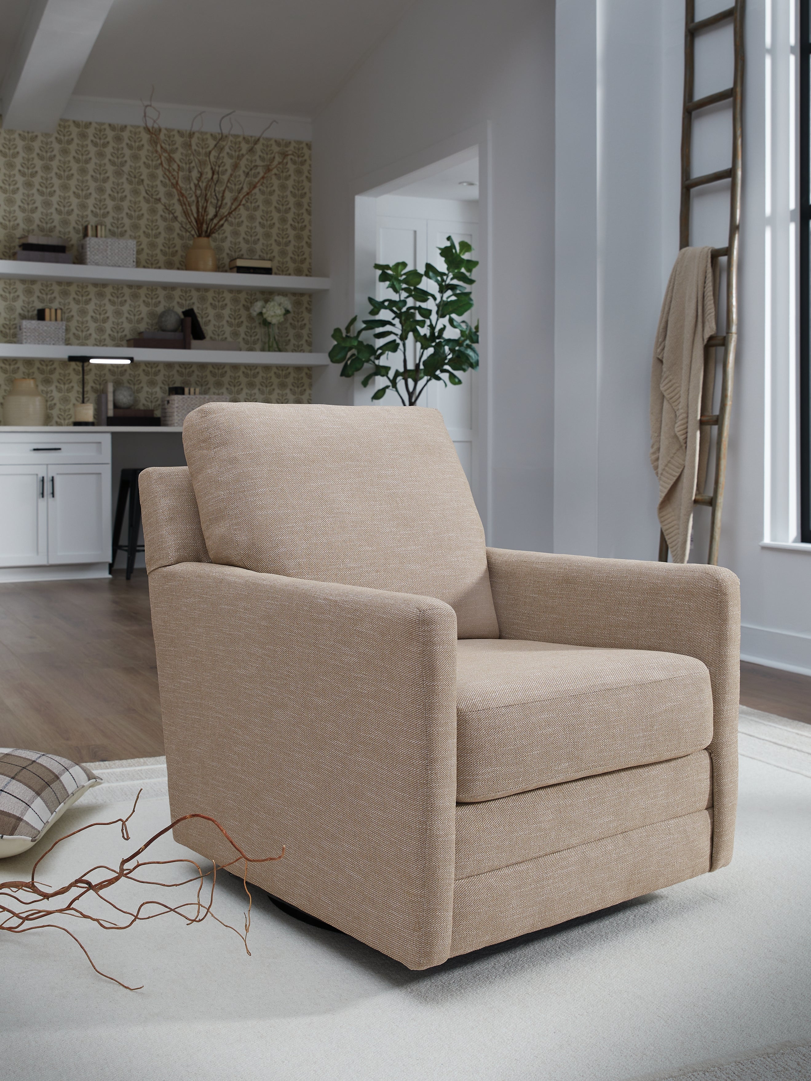 Family Deals Furniture - Ashley Furniture - Freybourne Next-Gen Nuvella Swivel Accent Chair - Swivel Accent Chair / Twill - A3000736