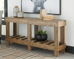 Family Deals Furniture - Ashley Furniture - Susandeer Sofa/Console Table - Console Sofa Table / Brown - A4000219