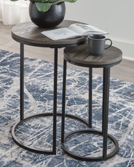 Family Deals Furniture - Ashley Furniture - Briarsboro Accent Table (Set of 2) - Accent Table Set (Set of 2) / Black/Gray - A4000231