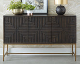 Family Deals Furniture - Ashley Furniture - Elinmore Accent Cabinet - Accent Cabinet / Brown/Gold Finish - A4000316