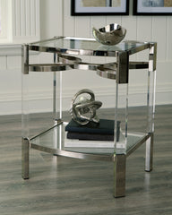 Family Deals Furniture - Ashley Furniture - Chaseton Accent Table - Accent Table / Clear/Silver Finish - A4000334