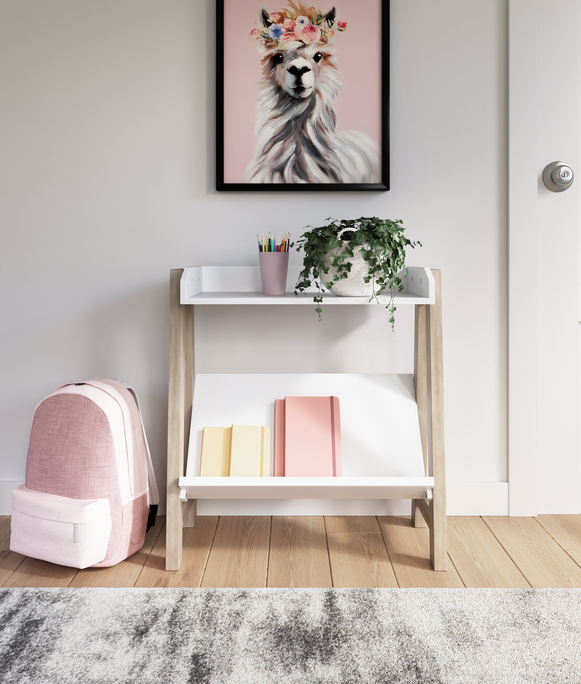 Family Deals Furniture - Ashley Furniture - Blariden Bookcase - Small Bookcase / White/Tan - A4000361