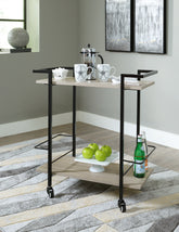Family Deals Furniture - Ashley Furniture - Waylowe Bar Cart - Bar Cart / Brown/Black - A4000389
