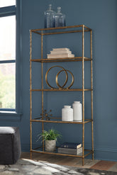 Family Deals Furniture - Ashley Furniture - Ryandale Bookcase - Bookcase / Antique Brass Finish - A4000441
