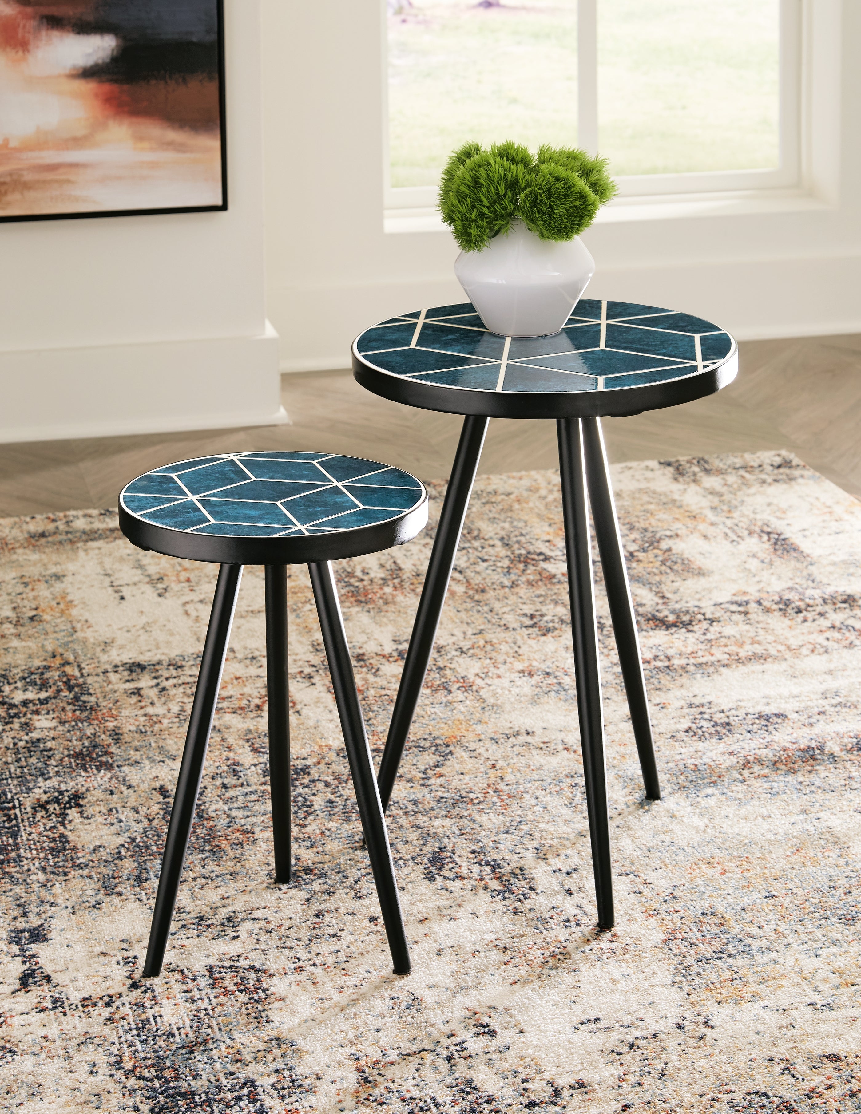 Family Deals Furniture - Ashley Furniture - Clairbelle Accent Table (Set of 2) - Accent Table (Set of 2) / Teal - A4000523