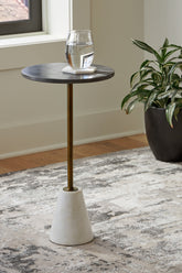 Family Deals Furniture - Ashley Furniture - Caramont Accent Table - Accent Table / Black/White/Gold Finish - A4000540