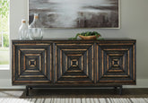 Family Deals Furniture - Ashley Furniture - Fair Ridge Accent Cabinet - Accent Cabinet / Distressed Black - A4000573