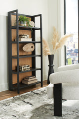 Family Deals Furniture - Ashley Furniture - Abyard Bookcase - Bookcase / Black/Natural - A4000574