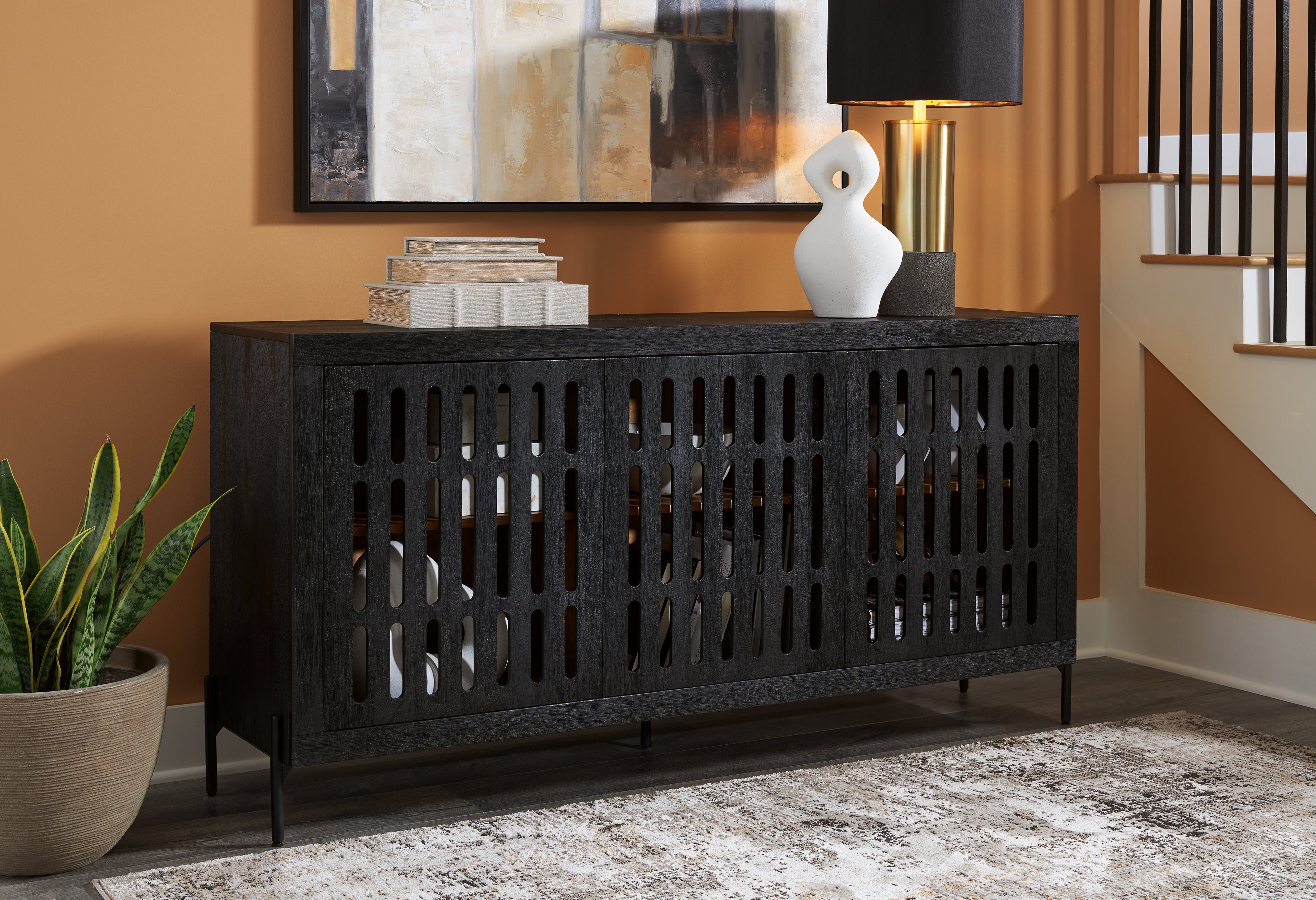 Family Deals Furniture - Ashley Furniture - Vallisburg Accent Cabinet - Accent Cabinet / Black/Natural - A4000644