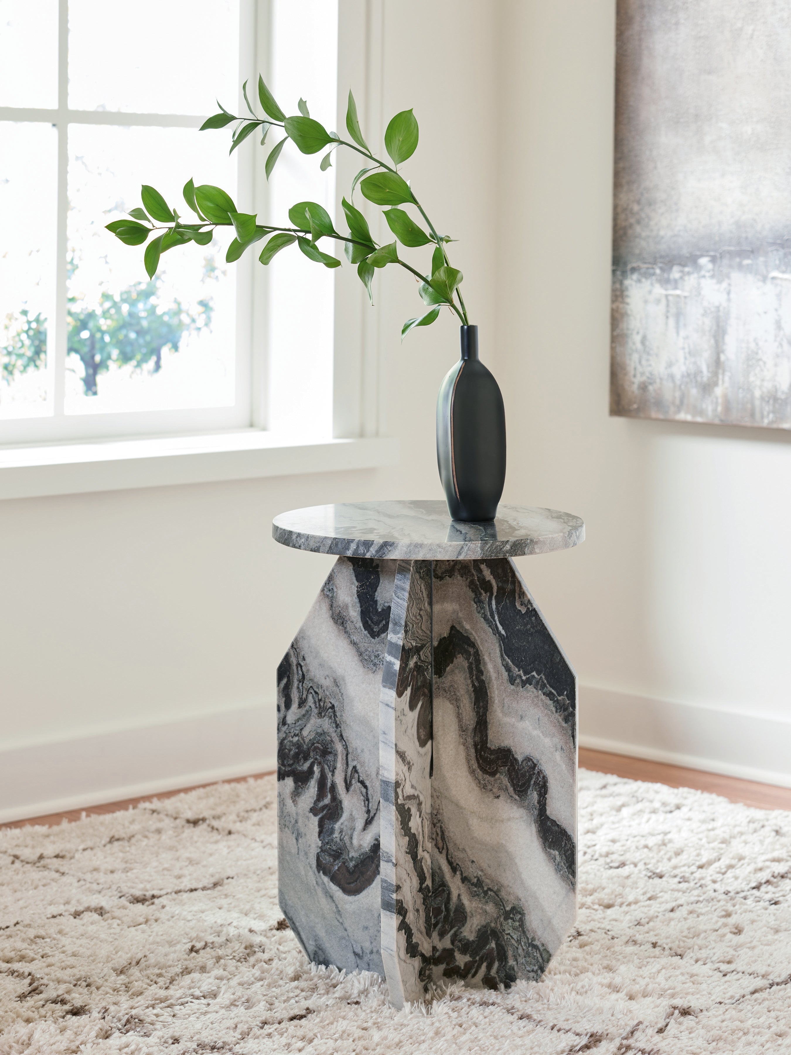 Family Deals Furniture - Ashley Furniture - Wrenlane Accent Table - Accent Table / Black/White/Taupe - A4000646