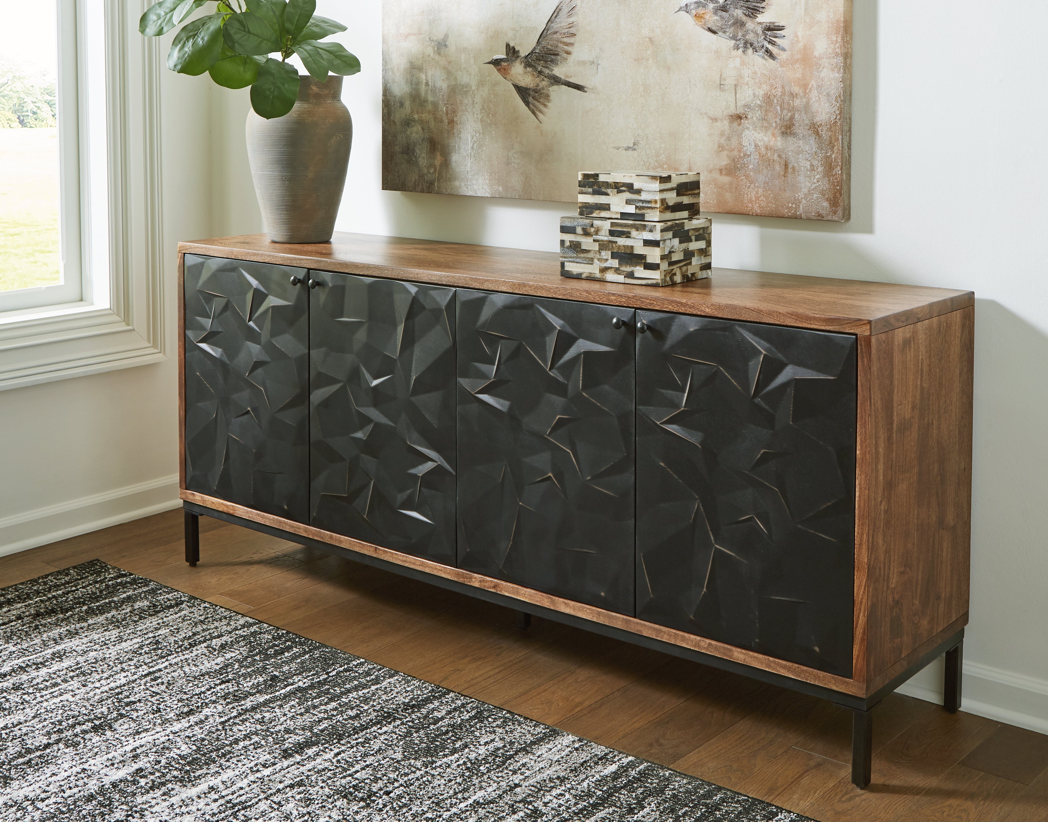 Family Deals Furniture - Ashley Furniture - Dorannby Accent Cabinet - Accent Cabinet / Black/Brown - A4000649