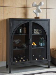 Family Deals Furniture - Ashley Furniture - Armenleigh Accent Cabinet - Bar Cabinet / Black/Brown - A4000702