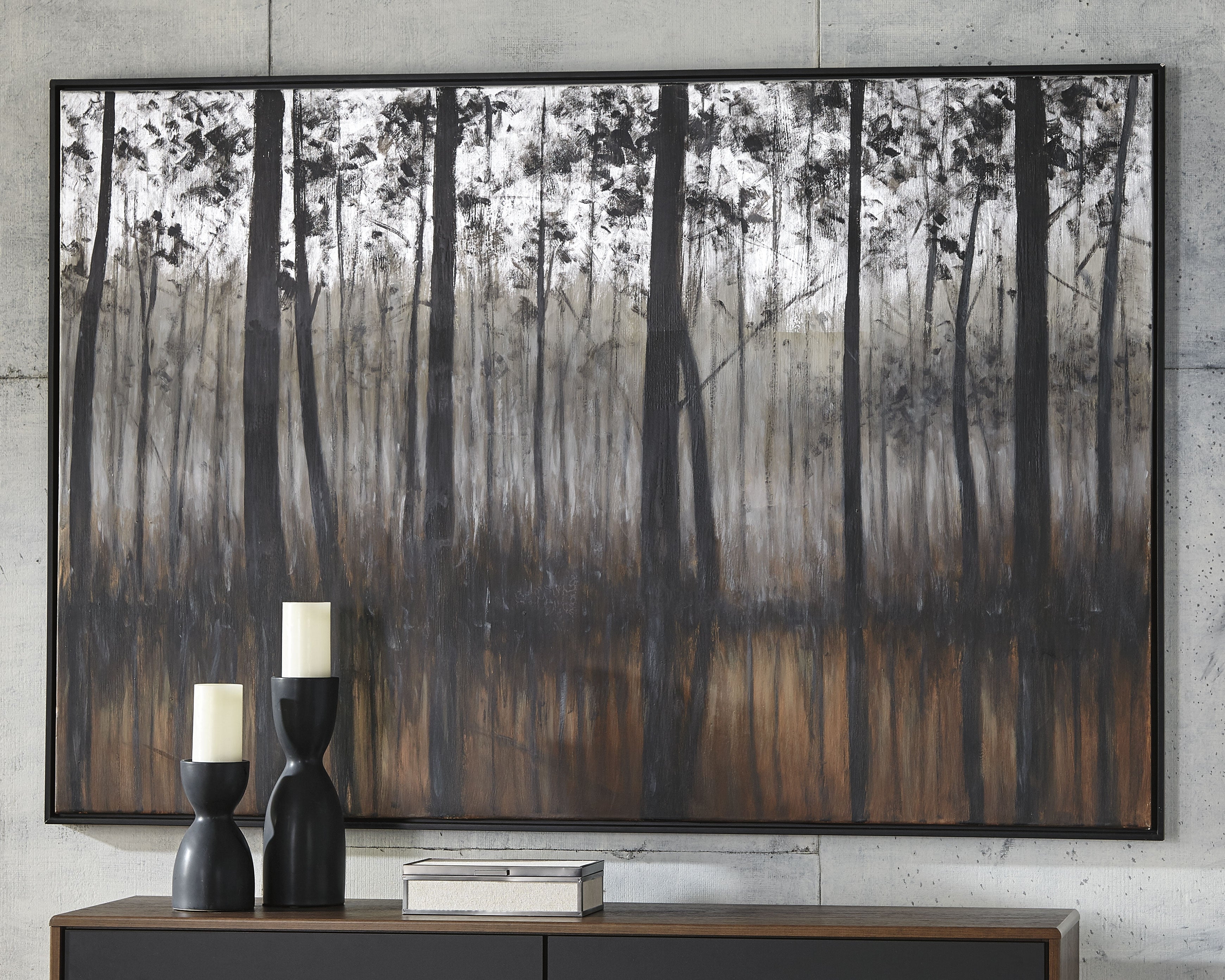 Family Deals Furniture - Ashley Furniture - Philyra Wall Decor - Wall Art / Black/Orange/Silver - A8000253