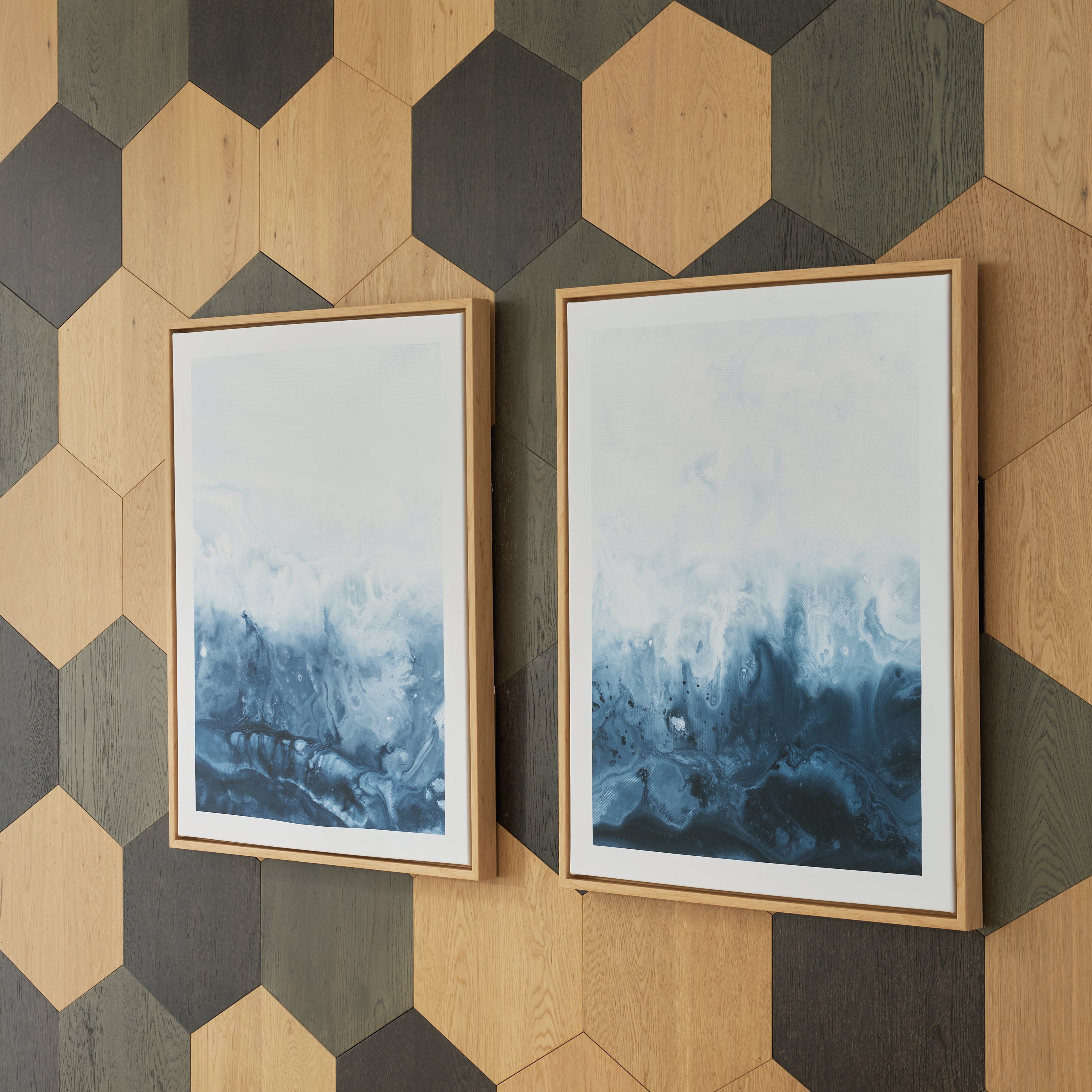 Family Deals Furniture - Ashley Furniture - Holport Wall Decor - Wall Art Set (Set of 2) / Blue/White - A8000368
