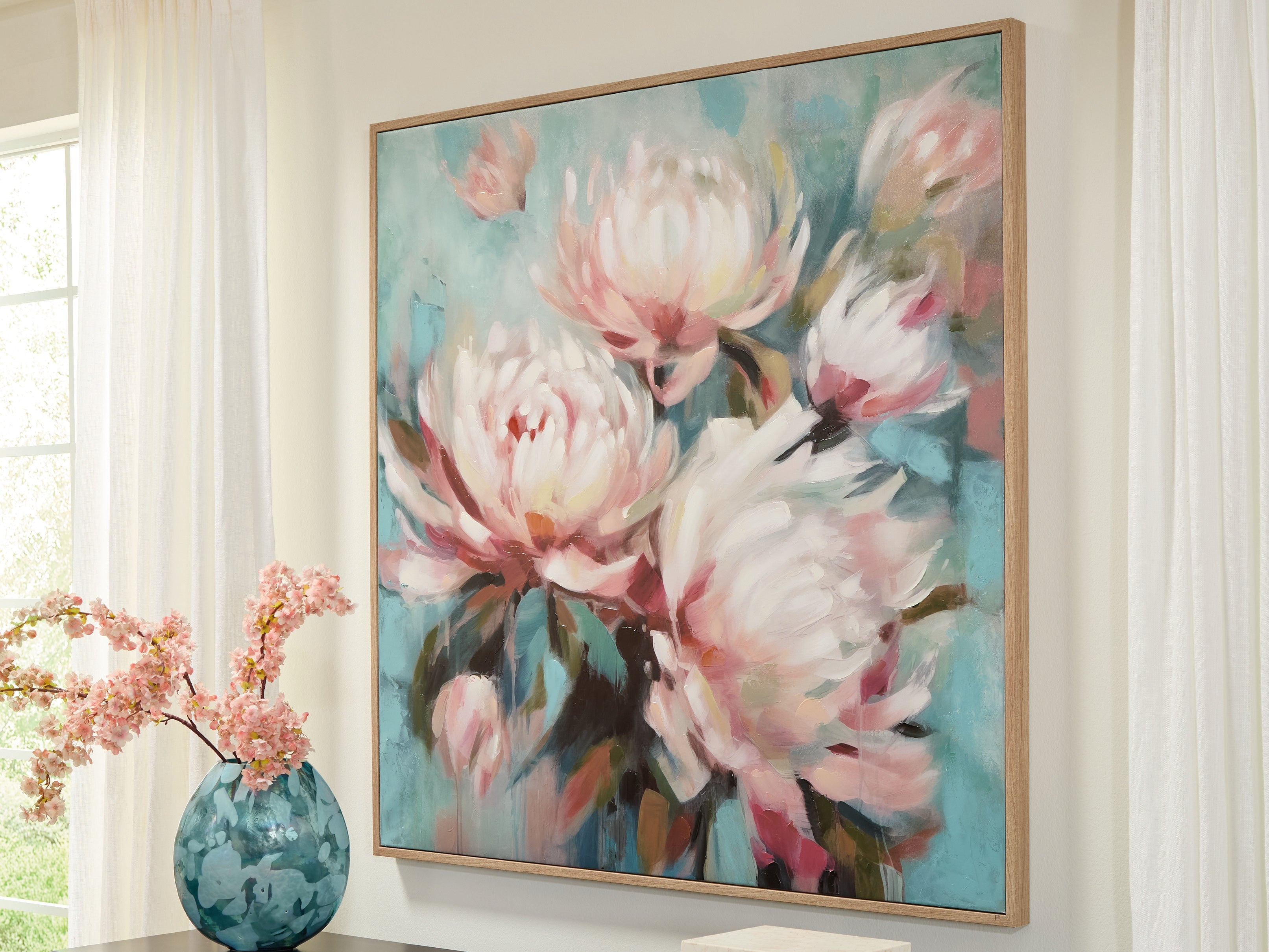 Family Deals Furniture - Ashley Furniture - Parryville Wall Decor - Wall Art / Aqua/Pink - A8000440