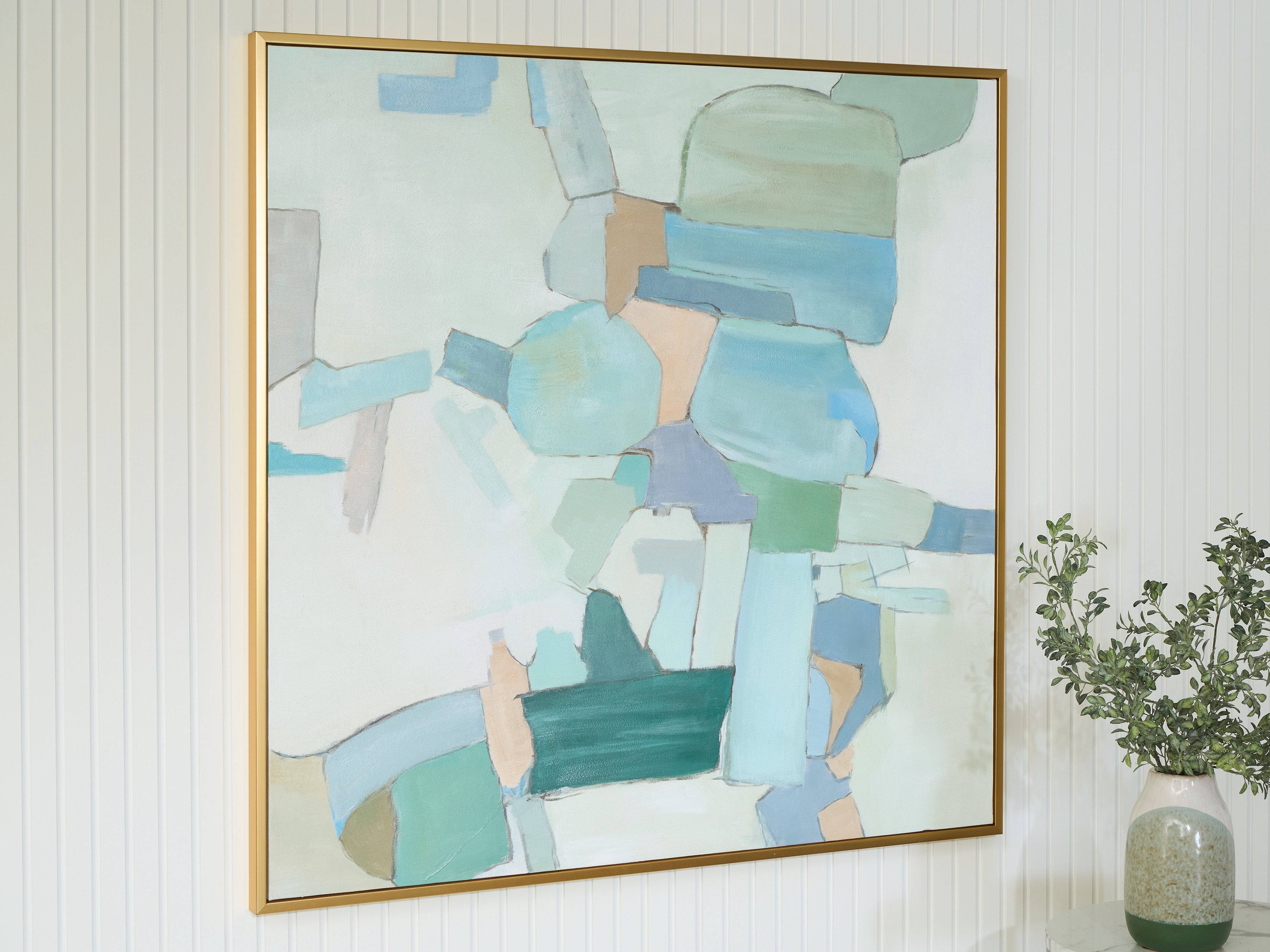 Family Deals Furniture - Ashley Furniture - Wynburn Wall Decor - Wall Art / White/Blue/Green - A8000442