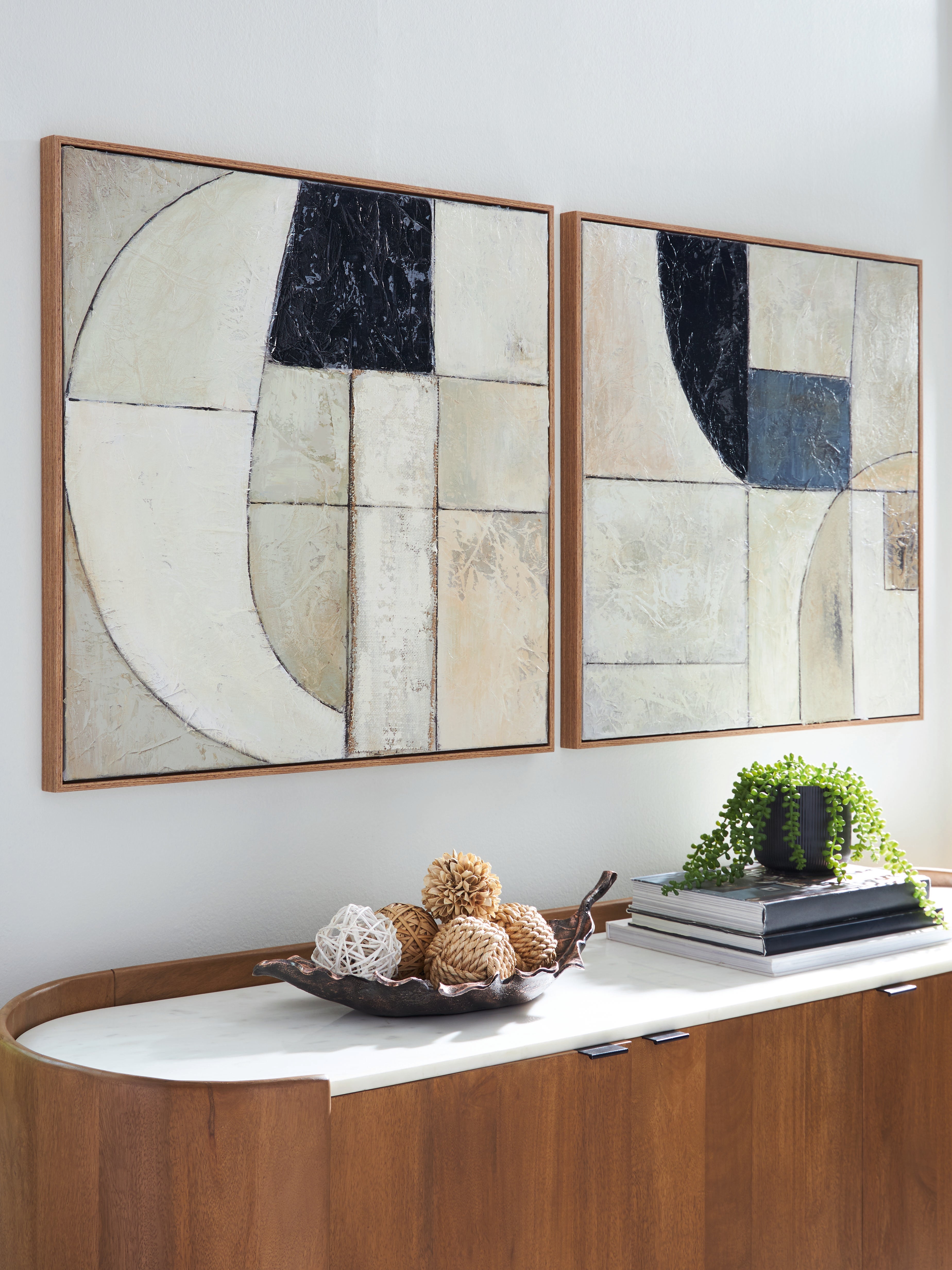 Family Deals Furniture - Ashley Furniture - Bexlen Wall Decor - Wall Art Set (Set of 2) / Tan/Taupe/Black - A8000498