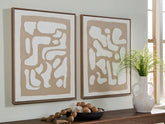 Family Deals Furniture - Ashley Furniture - Waldett Wall Decor - Wall Art Set (Set of 2) / Beige/White - A8000503