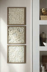 Family Deals Furniture - Ashley Furniture - Odella Wall Decor - Wall Decor Set (3/CN) / Cream/Taupe - A8010009