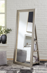 Family Deals Furniture - Ashley Furniture - Evesen Mirror - Floor Standing Mirror/Storage / Black - A8010384