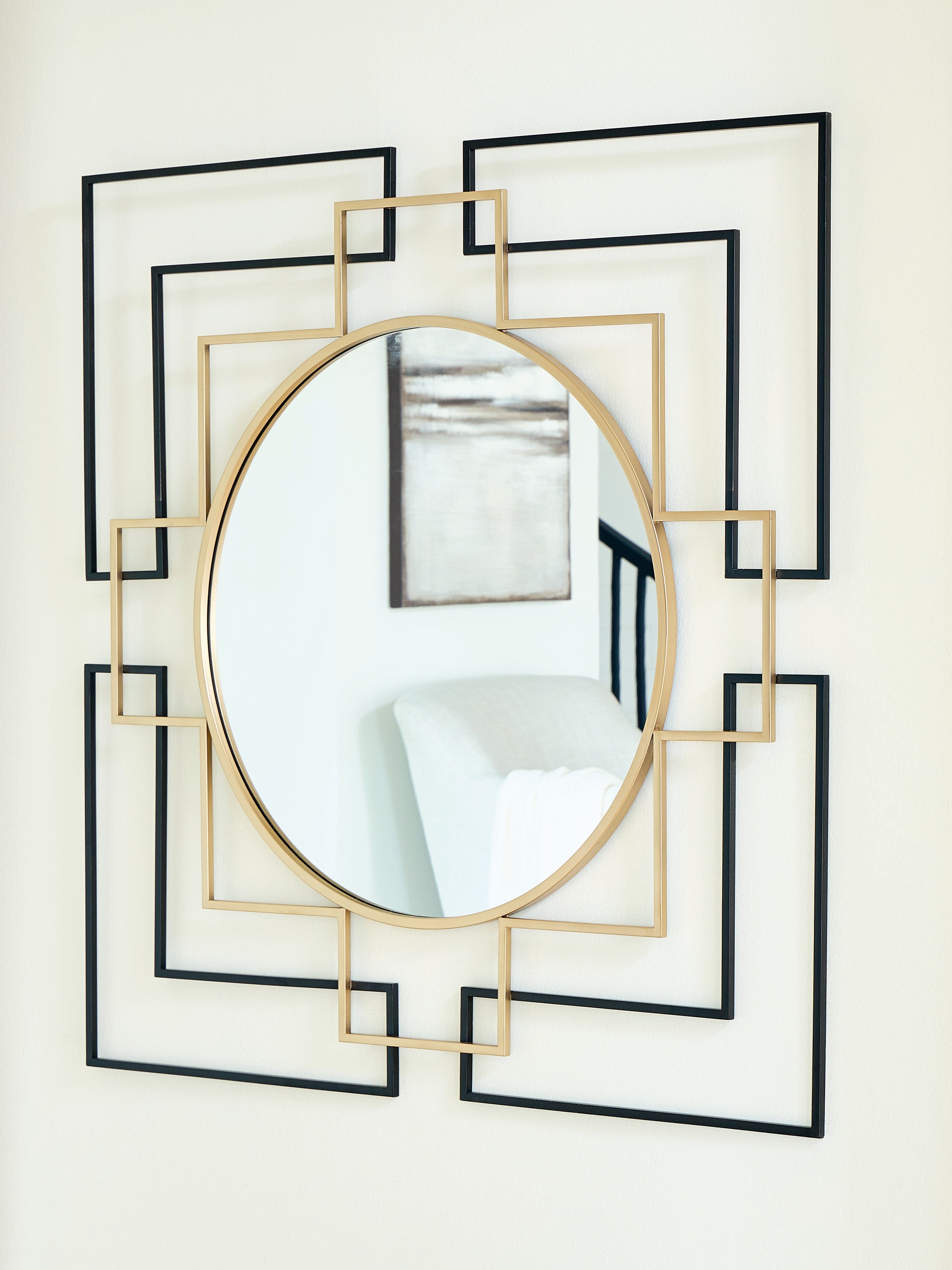 Family Deals Furniture - Ashley Furniture - Oceanal Mirror - Accent Mirror / Black/Gold Finish - A8010394