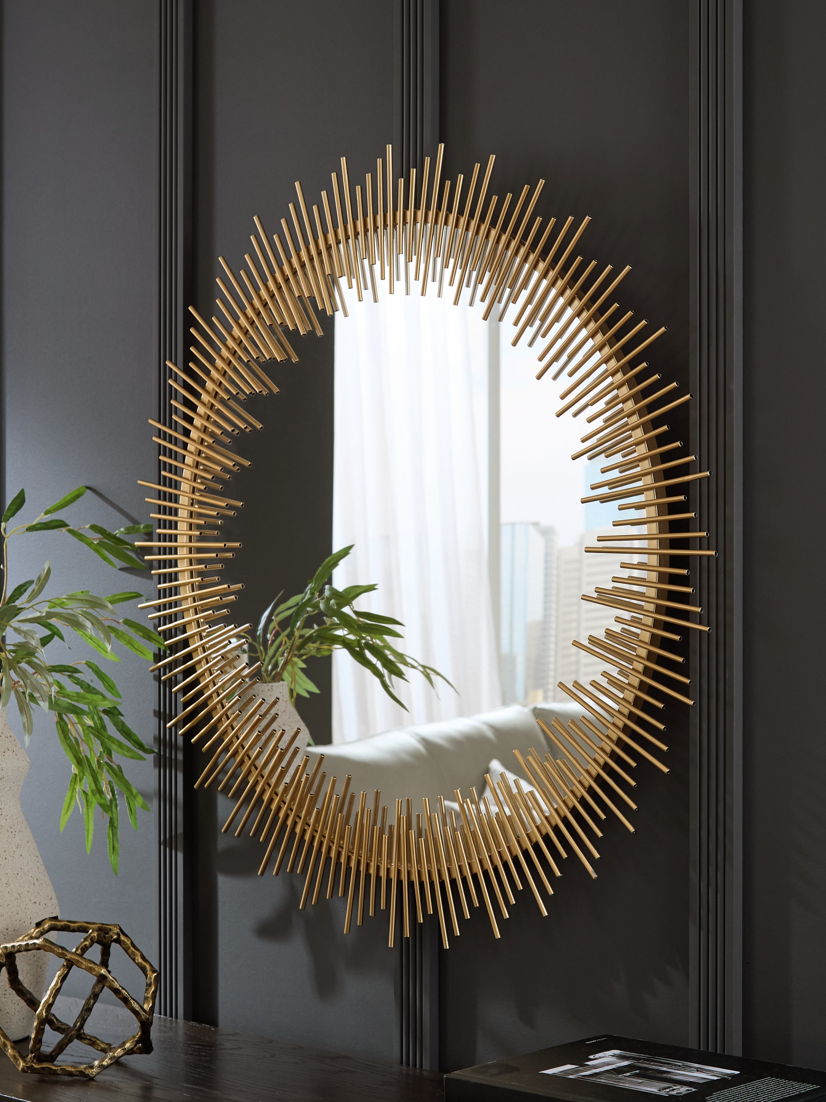 Family Deals Furniture - Ashley Furniture - Wainport Mirror - Accent Mirror / Gold Finish - A8010405