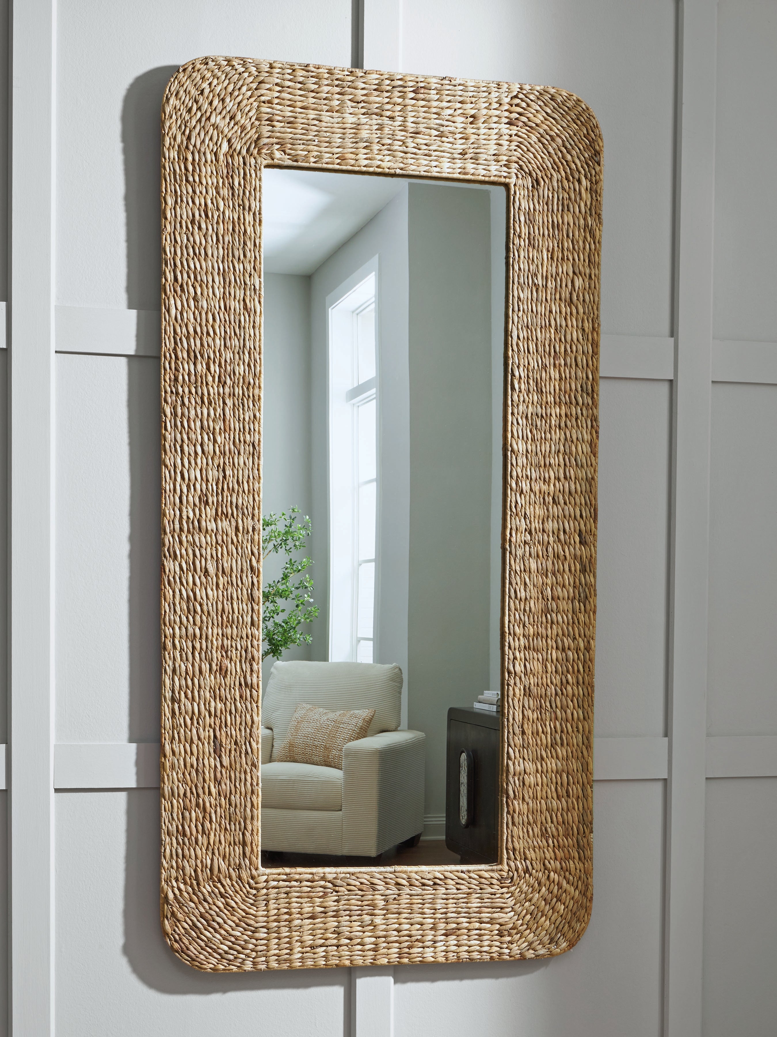Family Deals Furniture - Ashley Furniture - Norigan Mirror - Floor Mirror / Natural - A8010438