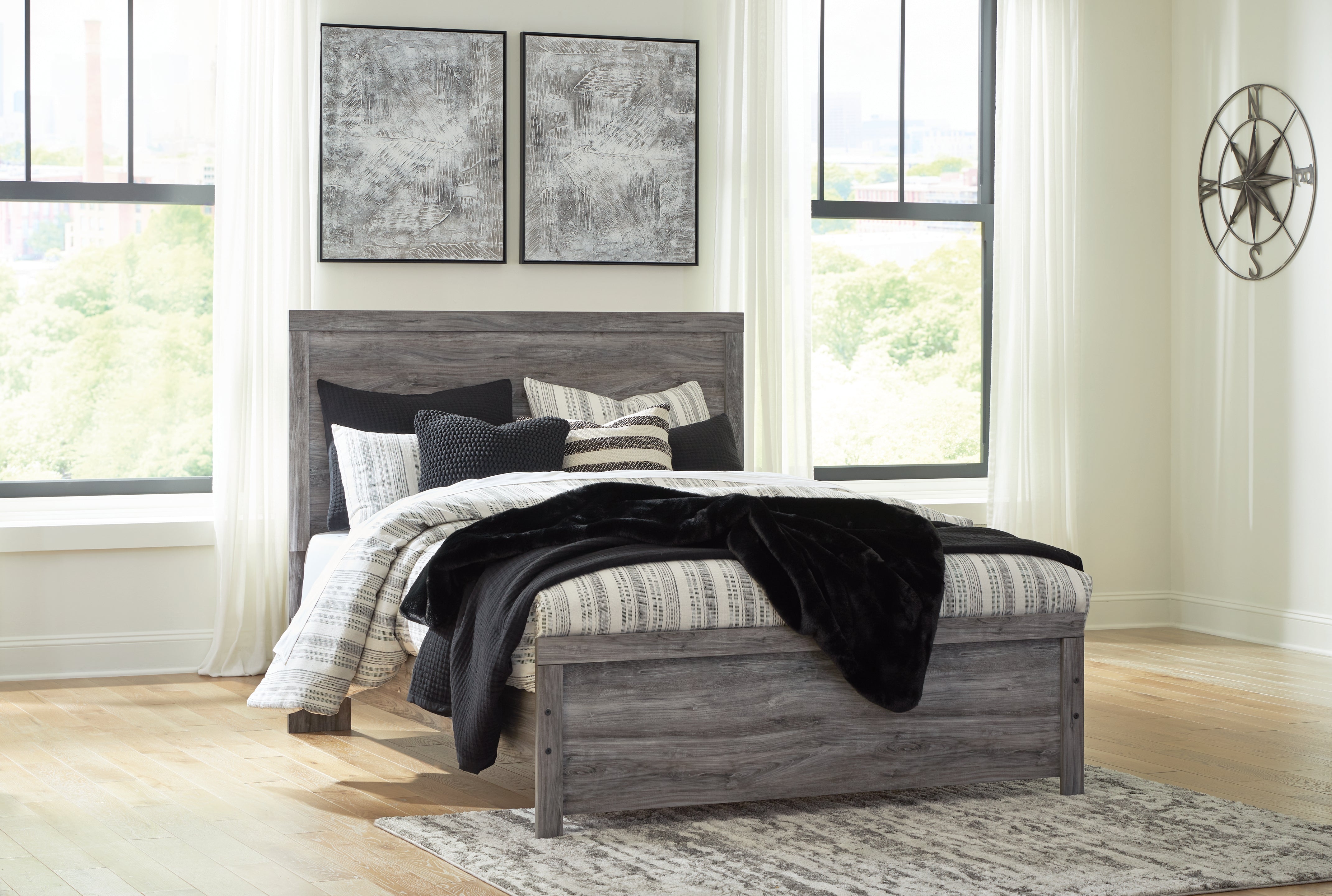 Family Deals Furniture - Ashley Furniture - Bronyan Bedroom - King Panel Bed / Dark Gray - B1290B4