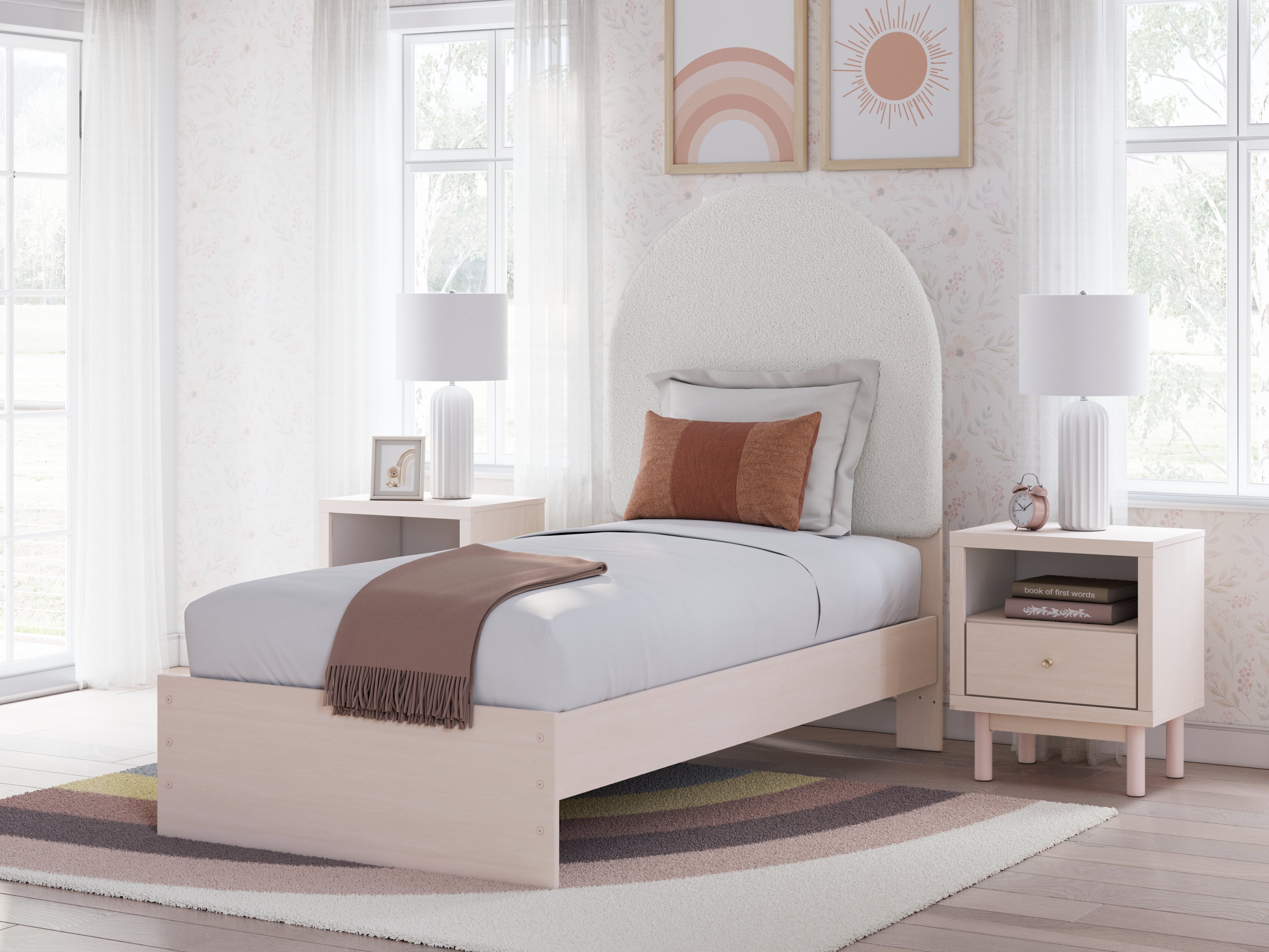Family Deals Furniture - Ashley Furniture - Wistenpine Bedroom - Full Upholstered Panel Bed with Storage / Blush - B1323B13