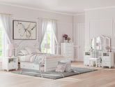 Family Deals Furniture - Ashley Furniture - Kozlani Bedroom - Full Upholstered Panel Storage Bed / White - PCB1819B10