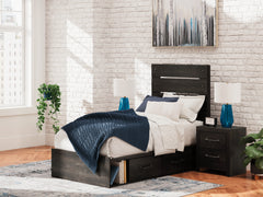 Family Deals Furniture - Ashley Furniture - Hollivern Bedroom - Twin Panel Bed / Dark Gray - PCB2108B11