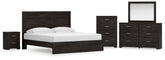Family Deals Furniture - Ashley Furniture - Belachime King Panel Bed, Dresser, Mirror, Chest and Nightstand - King Panel Bed, Dresser, Mirror, Chest and Nightstand - B2589B20