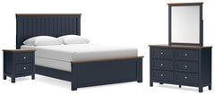 Family Deals Furniture - Ashley Furniture - Landocken Queen Panel Bed, Dresser, Mirror and Nightstand - Queen Panel Bed, Dresser, Mirror and Nightstand - B414B18