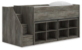 Family Deals Furniture - Ashley Furniture - Frandern Twin Loft Bed with Bookcase Storage - Twin Loft Bed with Bookcase Storage / Warm Gray - B4480B25
