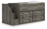 Family Deals Furniture - Ashley Furniture - Frandern Twin Loft Bed with Drawer Storage - Twin Loft Bed with Drawer Storage / Warm Gray - B4480B26