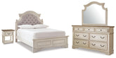 Family Deals Furniture - Ashley Furniture - Realyn King Panel Bed, Dresser, Mirror and Nightstand - King Panel Bed, Dresser, Mirror and Nightstand - B743B78