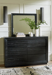 Family Deals Furniture - Ashley Furniture - Londer Bedroom - Dresser and Mirror / Black - B768B1