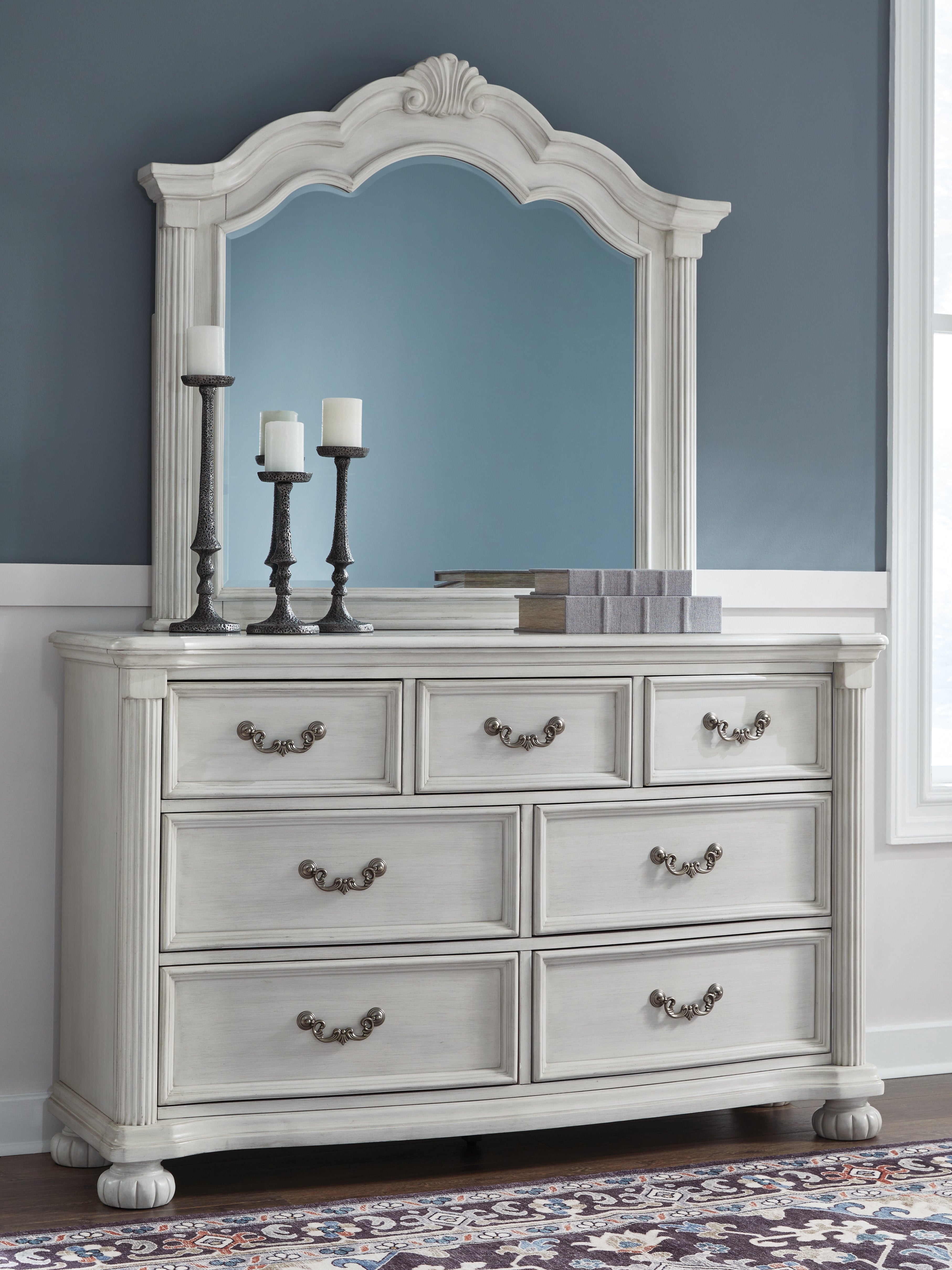 Family Deals Furniture - Ashley Furniture - Montelaine Bedroom - Queen Upholstered Panel Bed / Antique White - B795B2