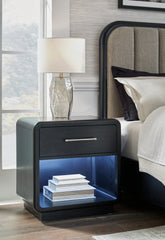 Family Deals Furniture - Ashley Furniture - Rowanbeck Bedroom - One Drawer Night Stand / Black - B821-91
