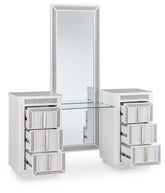 Family Deals Furniture - Ashley Furniture - Chalanna Vanity with Mirror - Vanity with Mirror / White - B822B7