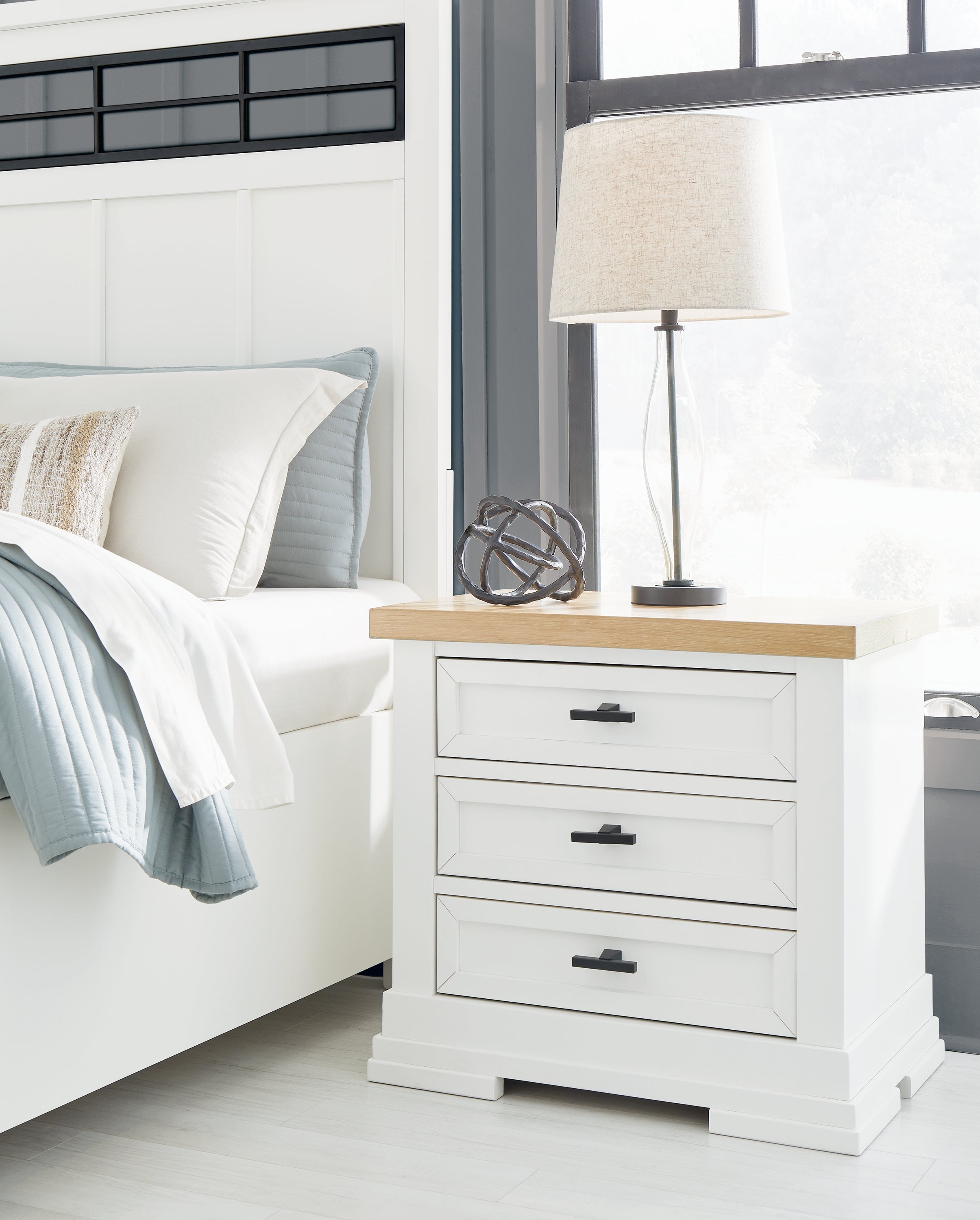 Family Deals Furniture - Ashley Furniture - Ashbryn Bedroom - California King Panel Storage Bed / White/Natural - B844B5