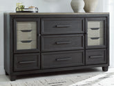 Family Deals Furniture - Ashley Furniture - Foyland Bedroom - Two Drawer Night Stand / Black/Brown - B989-92