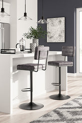 Family Deals Furniture - Ashley Furniture - Strumford Dining Room - Bar Height Bar Stool (Set of 2) / Gray/Black - D119-630X2
