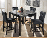 Family Deals Furniture - Ashley Furniture - Maysville Dining Room - Square Counter TBL Set (5/CN) / Black - D154-223