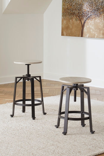 Family Deals Furniture - Ashley Furniture - Karisslyn Dining Room - Counter Height Stool (Set of 2) / Whitewash/Black - D336-024X2