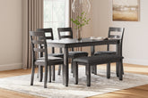 Family Deals Furniture - Ashley Furniture - Bridson Dining Room - RECT DRM Table Set (6/CN) / Gray - D383-325