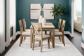 Family Deals Furniture - Ashley Furniture - Sanbriar Dining Room - RECT DRM Table Set (7/CN) / Light Brown - D393-425