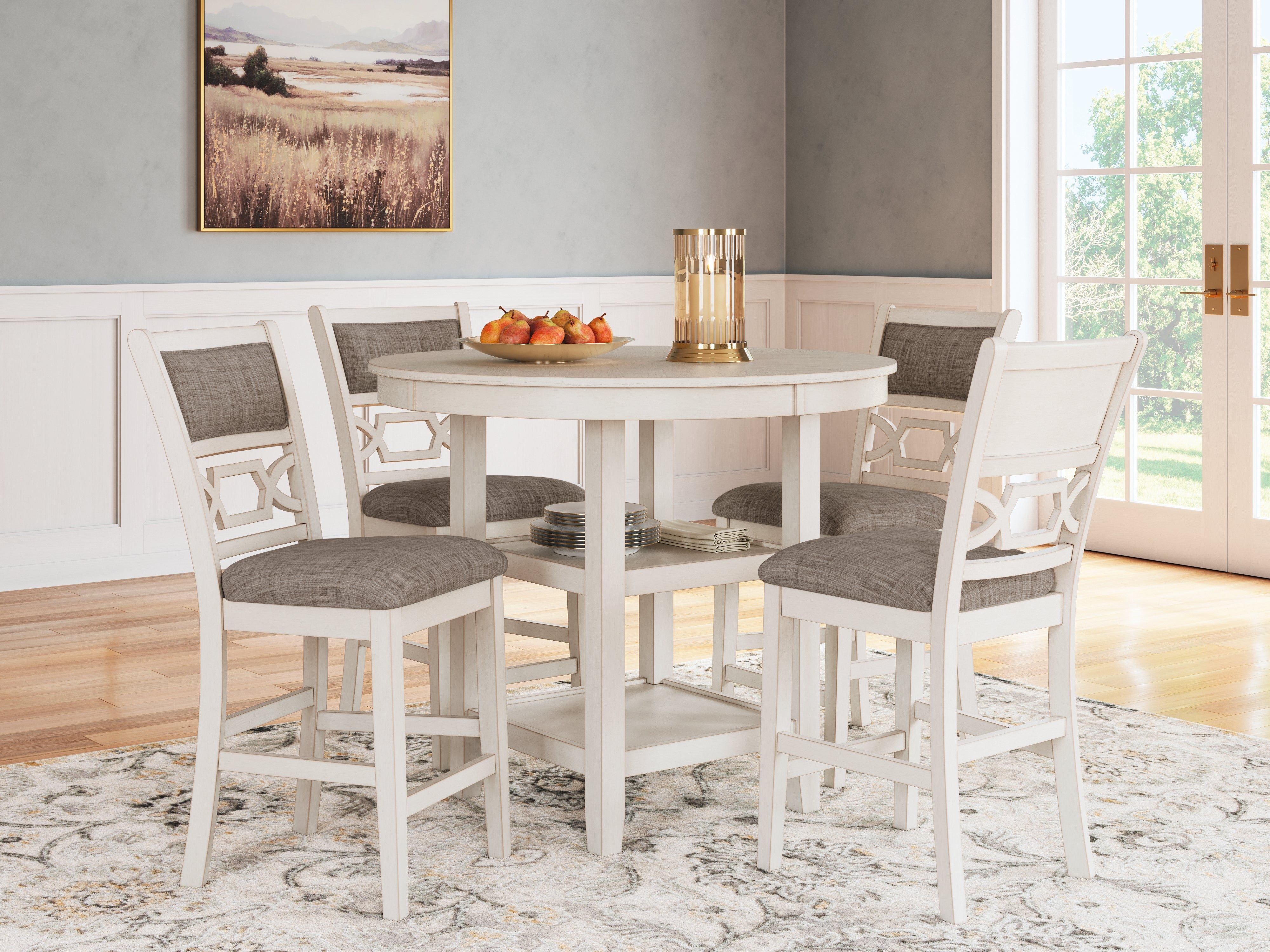 Family Deals Furniture - Ashley Furniture - Erinberg Dining Room - Dining Room Table Set (6/CN) / Antique White - D423-325