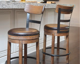 Family Deals Furniture - Ashley Furniture - Pinnadel Dining Room - Counter Height Bar Stool (Set of 2) / Grayish Brown - D542-124X2