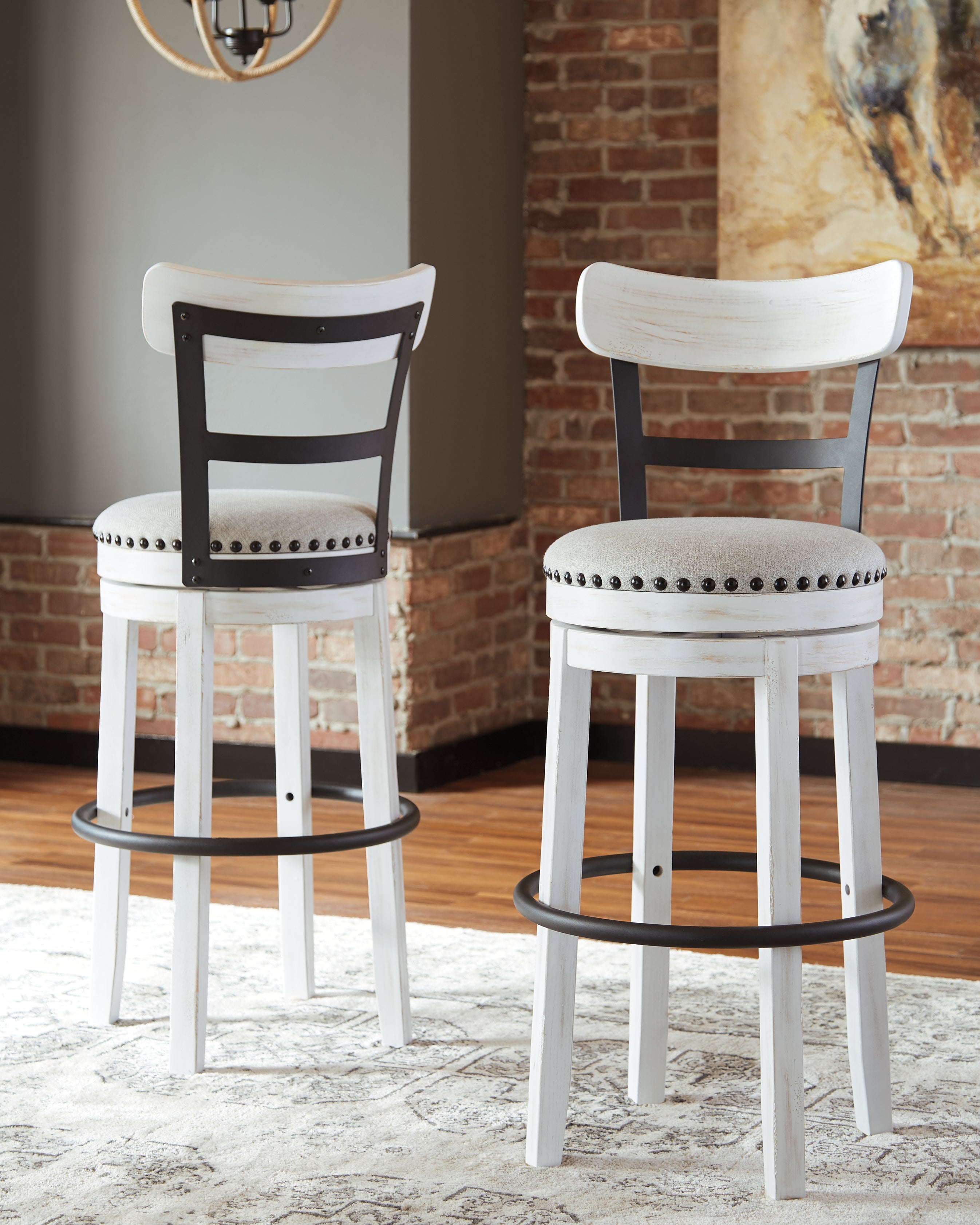 Family Deals Furniture - Ashley Furniture - Valebeck Dining Room - UPH Swivel Stool (1/CN) / Black - D546-824